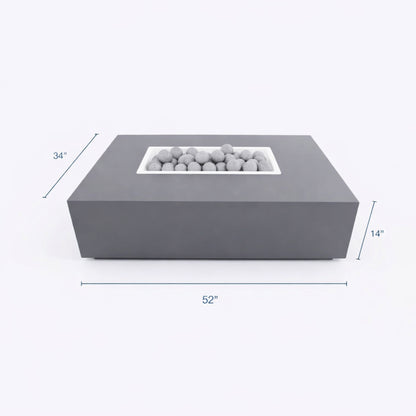 Concrete Fire Pit Table - Rectangular